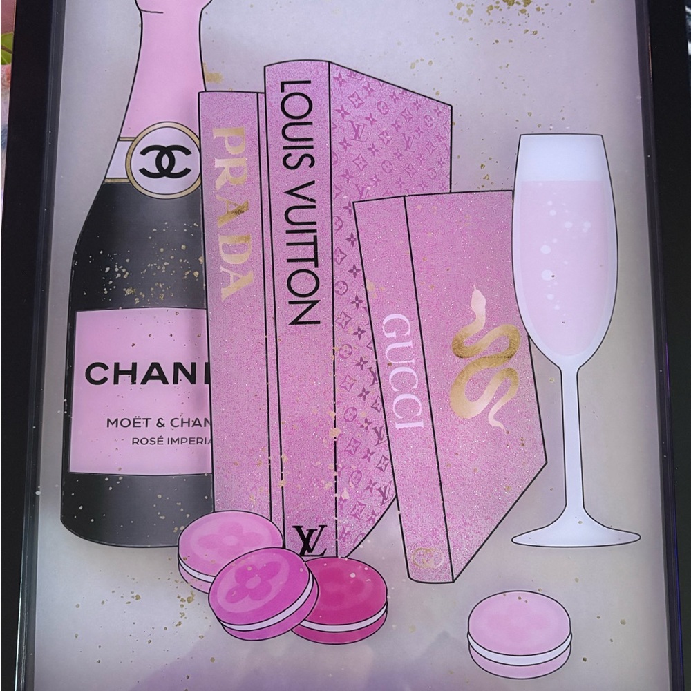 Chanel Moët & Chandon Art Print with Pink Accents